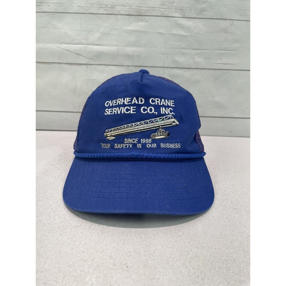 Overhead Crane Service Co Inc Tournament Headwear Embroidered Mesh Hat Blue